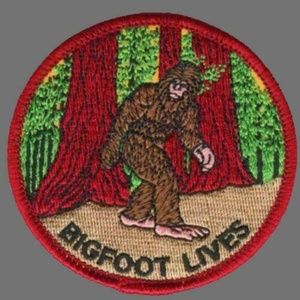 Bigfoot Lives Patch Iron On Sasquatch Forest